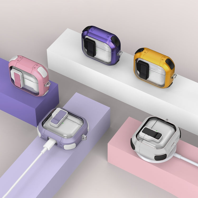 Thunder Clear Wireless Earphones Protective Case with Magnetic Switch, For AirPods 4, For AirPods Pro 2