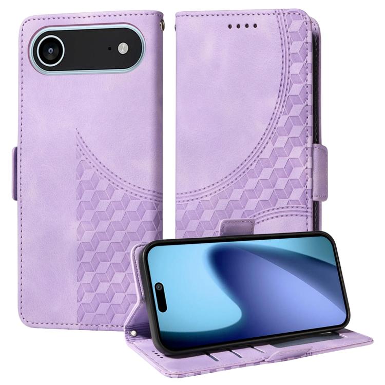 Embossed Rhombus Starry Leather Phone Case, For iPhone 17 Pro Max, For iPhone 17 Pro, For iPhone 17, For iPhone Air