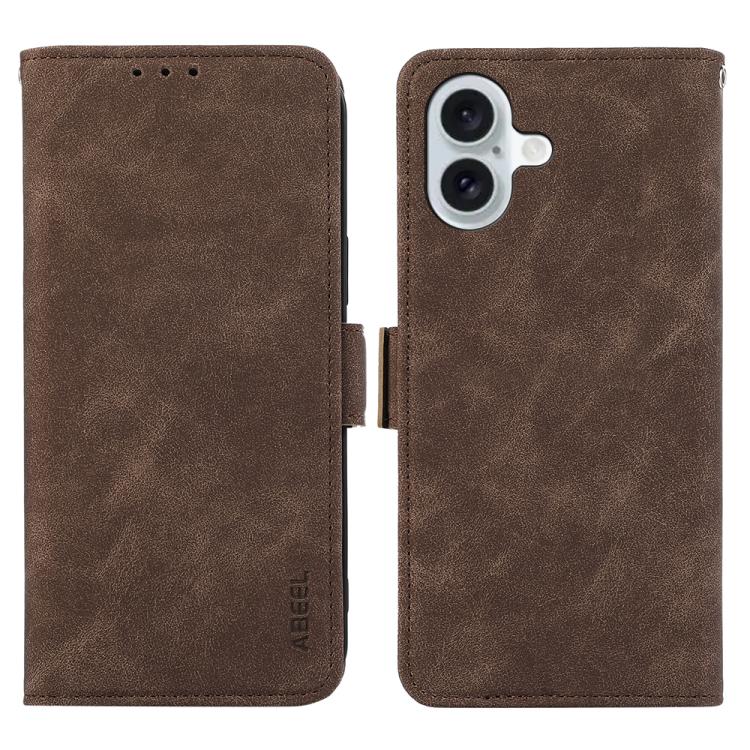 ABEEL Frosted Magnetic RFID Leather Phone Case, For iPhone 16e / 17e, For iPhone 17 Pro Max, For iPhone 17 Pro, For iPhone 17