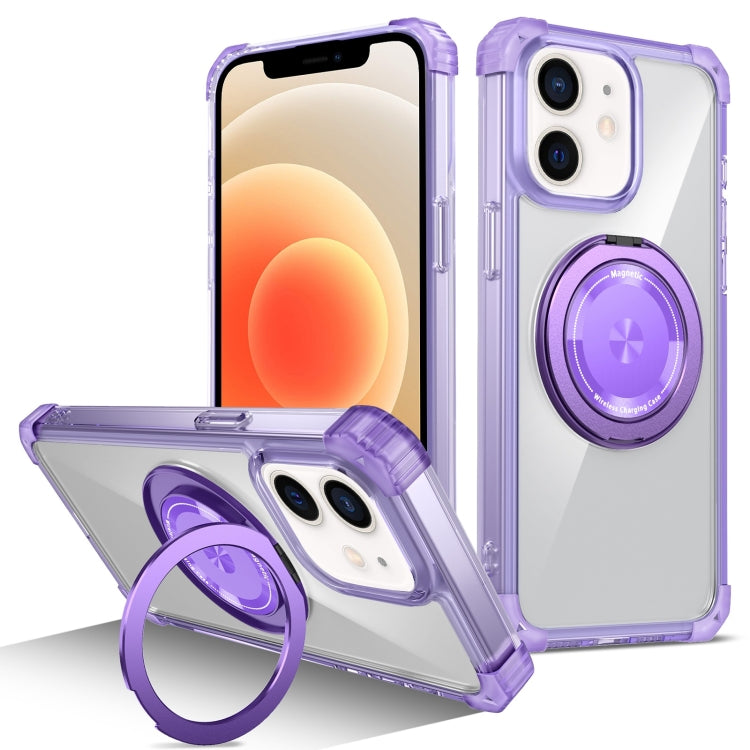 Gold Shield CD Pattern MagSafe Magnetic Phone Case with Rotating Stand, For iPhone 13 Pro Max, For iPhone 13 Pro, For iPhone 13, For iPhone 12