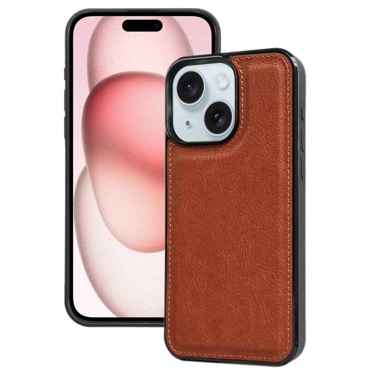 Cowhide Texture Back Cover Phone Case, For iPhone 16, For iPhone 15 Pro Max, For iPhone 15 Pro, For iPhone 15 Plus