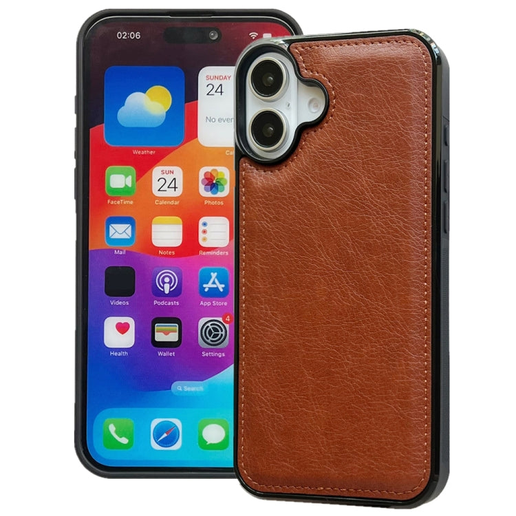 Cowhide Texture Back Cover Phone Case, For iPhone 16, For iPhone 15 Pro Max, For iPhone 15 Pro, For iPhone 15 Plus