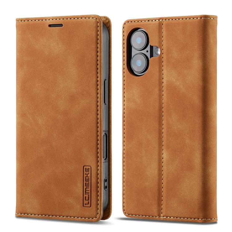 LC.IMEEKE Strong Magnetism Microfiber Leather Phone Case, For iPhone 16 Pro Max, For iPhone 16 Pro, For iPhone 16 Plus, For iPhone 16