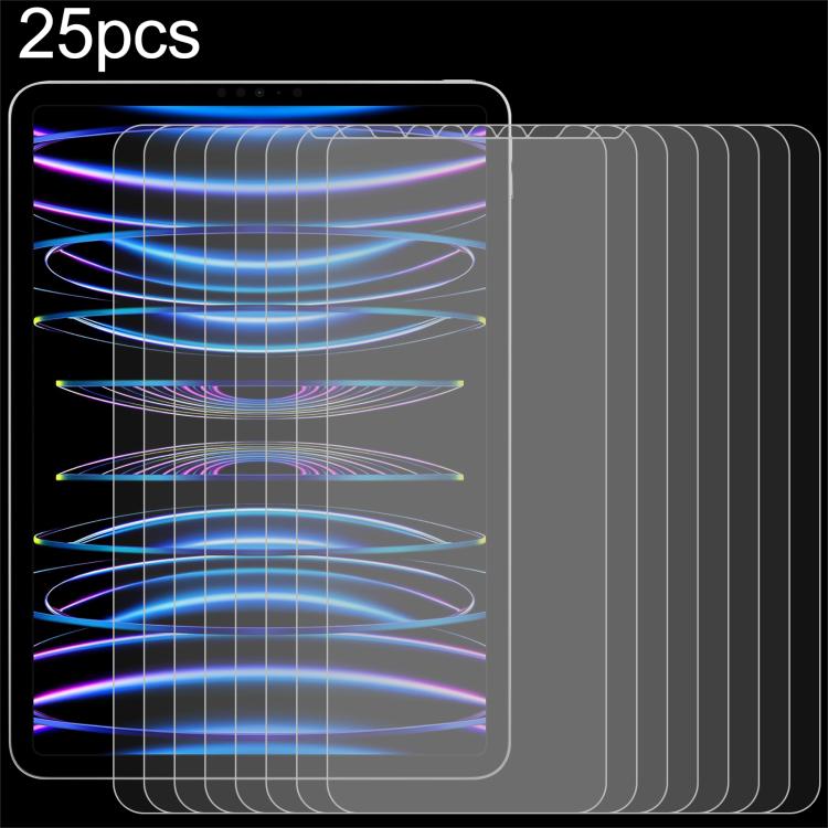 25pcs 0.26mm 9H 2.5D Explosion-proof Tempered Glass Film, For iPad Air 11 2025 / 2024, For iPad Air 13 2025 / 2024, For iPad Pro 13 2024, For iPad Pro 11 2024, For iPad Pro 12.9 2022-2018