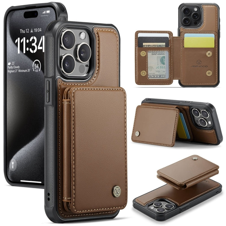 JEEHOOD J05 Business Magnetic Style RFID Leather Phone Case, For iPhone 16, For iPhone 15 Pro Max, For iPhone 15 Pro, For iPhone 15 Plus