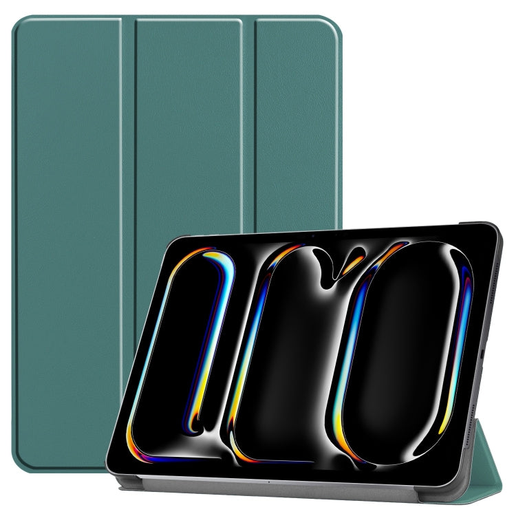 Custer Pure Color 3-Fold Holder Smart Leather Tablet Case, For iPad Air 13 2024 / 2025, For iPad Pro 13 2024