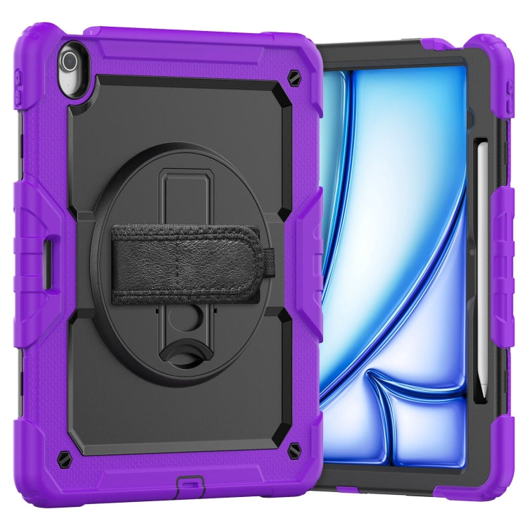 Turntable Holder Silicone Hybrid PC Tablet Case with Shoulder Strap, For iPad Air 11 2025 / 2024