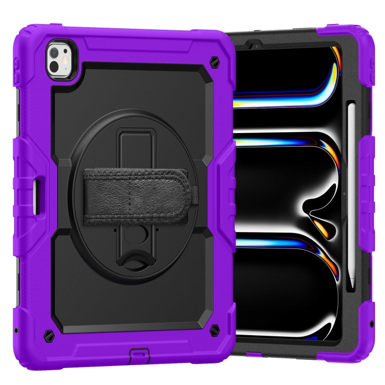 Turntable Holder Silicone Hybrid PC Tablet Case with Shoulder Strap, For iPad Pro 13 2024