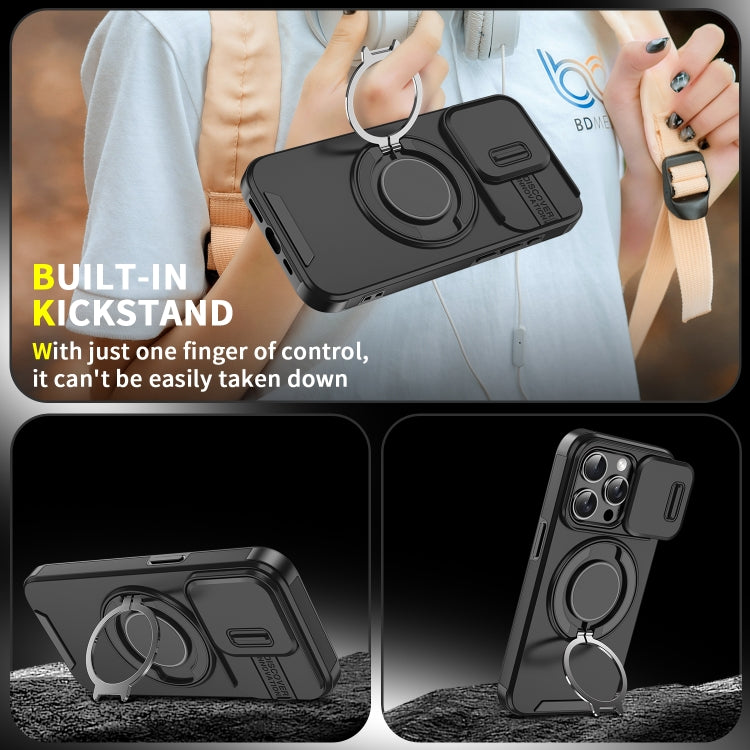 Sliding Camshield Ring Holder Phone Case, For iPhone 16e, For iPhone 16 Pro Max, For iPhone 16 Pro, For iPhone 16 Plus