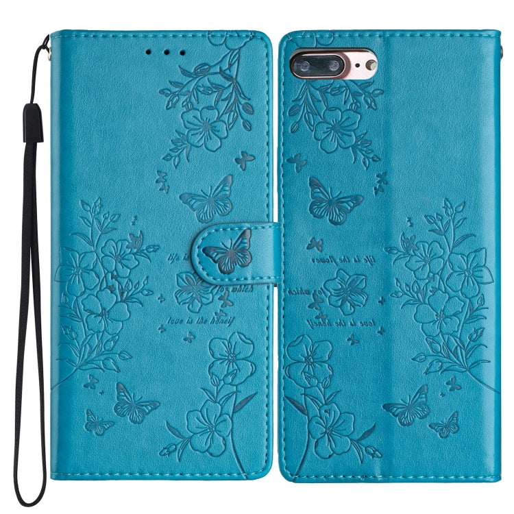 Butterflies and Flowers Leather Phone Case, For iPhone XS Max, For iPhone 8 Plus / 7 Plus