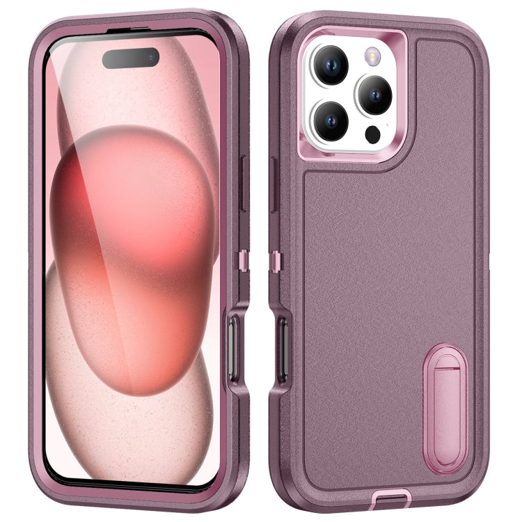 Rugged PC + Silicone Phone Case with Holder, For iPhone 17 Air, For iPhone 16 Pro Max