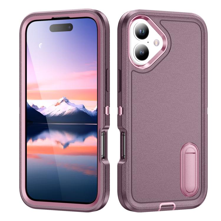 Rugged PC + Silicone Phone Case with Holder, For iPhone 17 Pro, For iPhone 17