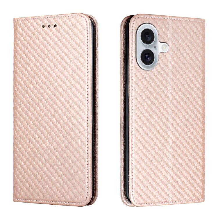 Carbon Fiber Texture Magnetic Flip Leather Phone Case, For iPhone 17e / 16e, For iPhone 17 Pro Max, For iPhone 17 Pro, For iPhone 17