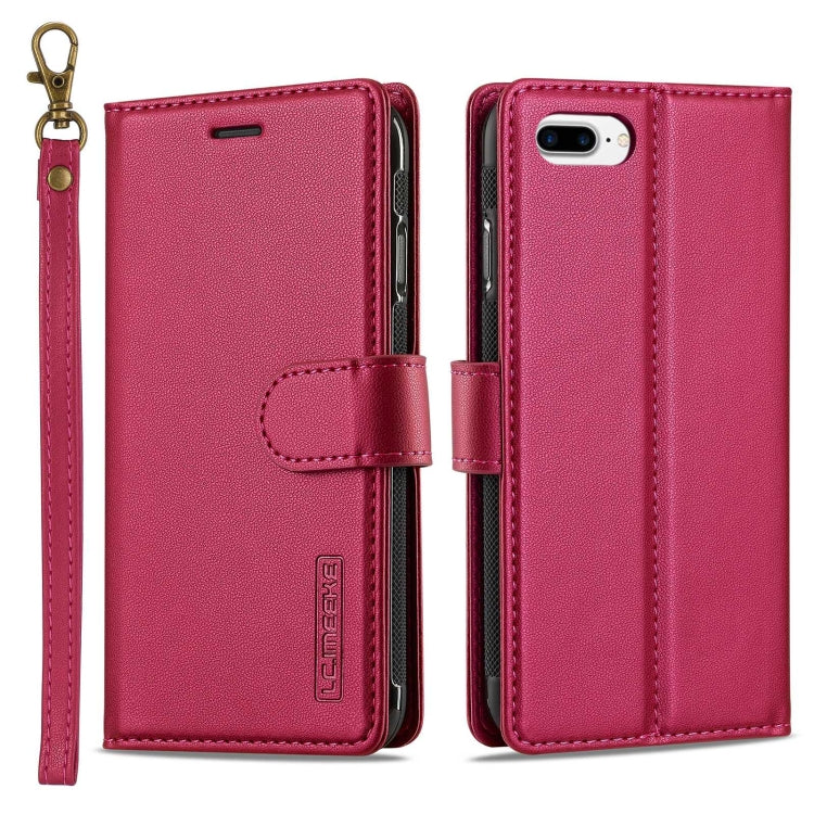 LC.IMEEKE L2 Series Detachable Magsafe PU Phone Case with Lanyard, For iPhone XR, For iPhone XS Max, For iPhone 7 Plus / 8 Plus
