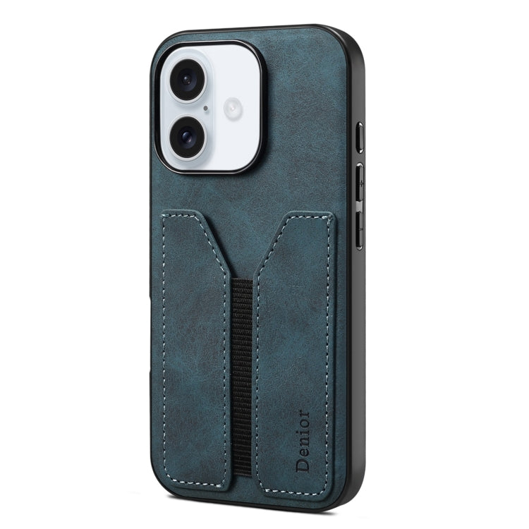 Denior D07 DV Elastic Card Slot PU Back Cover Phone Case, For iPhone 16