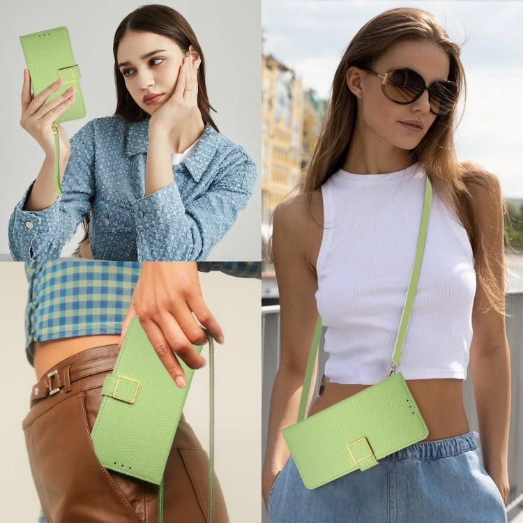 Crossbody Litchi Texture Square Buckle Leather Phone Case