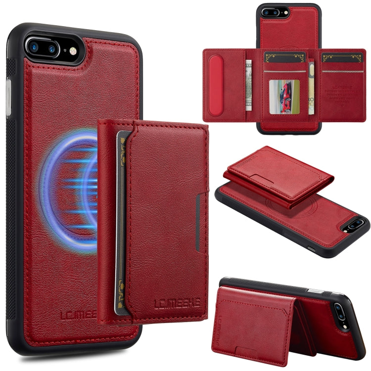 LC.IMEEKE L5 Series Detachable RFID Card Bag Magsafe Phone Case, For iPhone XS Max, For iPhone 8 Plus / 7 Plus