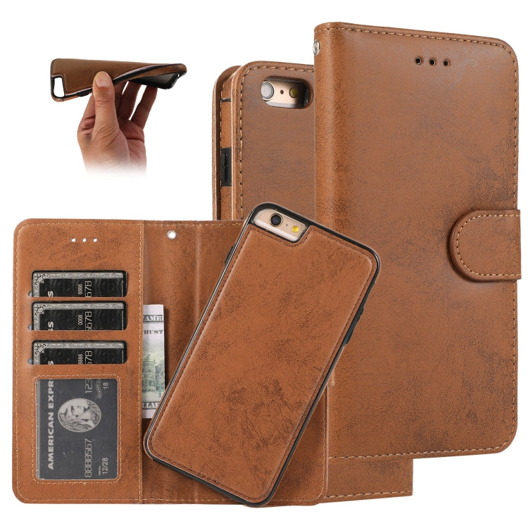 KLT888-2 Retro 2 in 1 Detachable Magnetic Horizontal Flip TPU + PU Leather Case with Holder & Card Slots & Photo Frame & Wallet, For iPhone 11, For iPhone 11 Pro, For iPhone 11 Pro Max, For iPhone 6