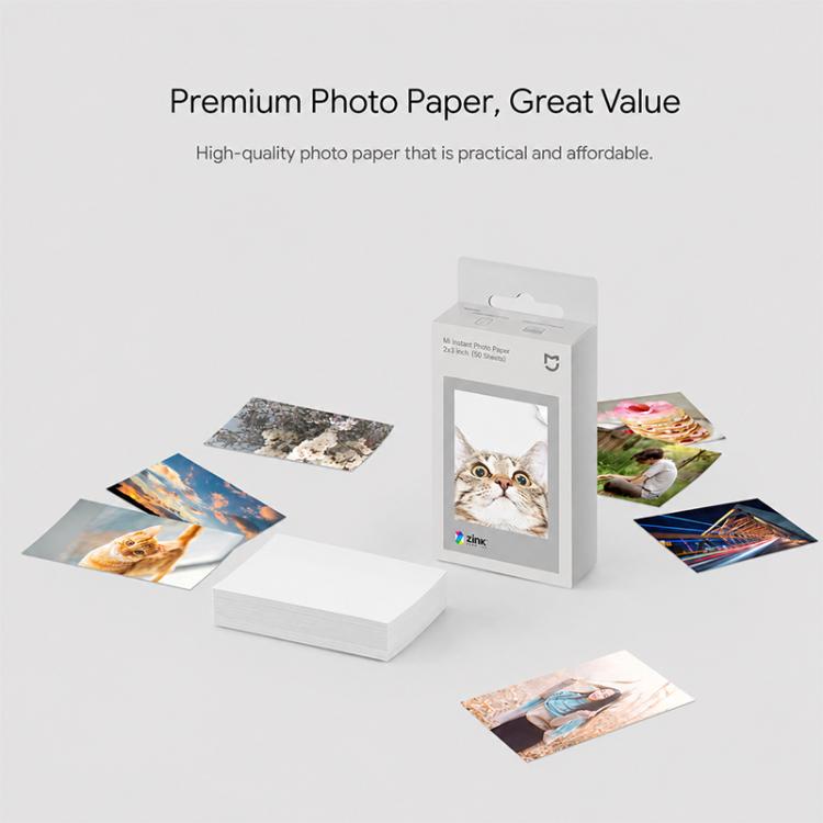 50 PCS Original Xiaomi Print Photographic Paper Paste Paper for Xiaomi Pocket Photo Printer
