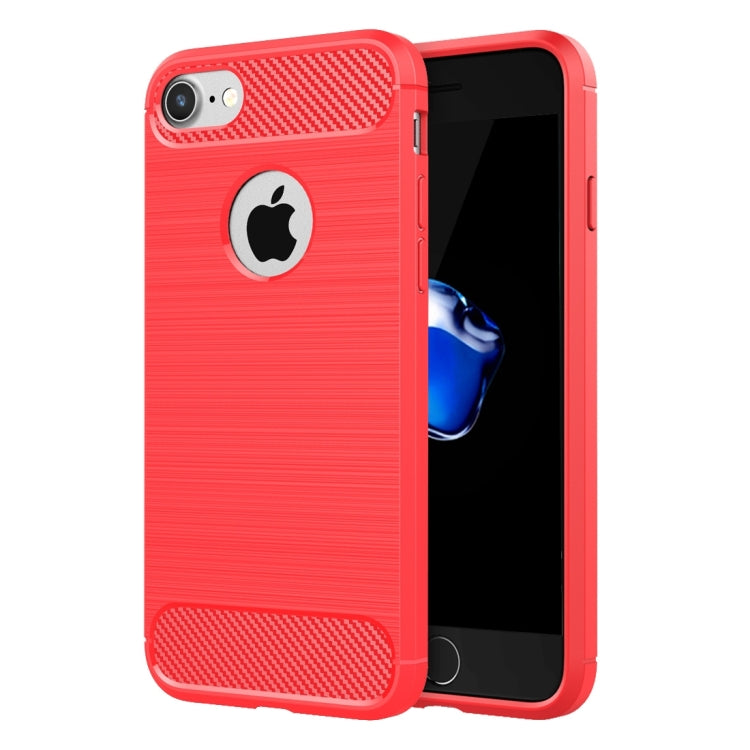 For iPhone 8 & 7 Brushed Texture Fiber TPU Rugged Armor Protective Case