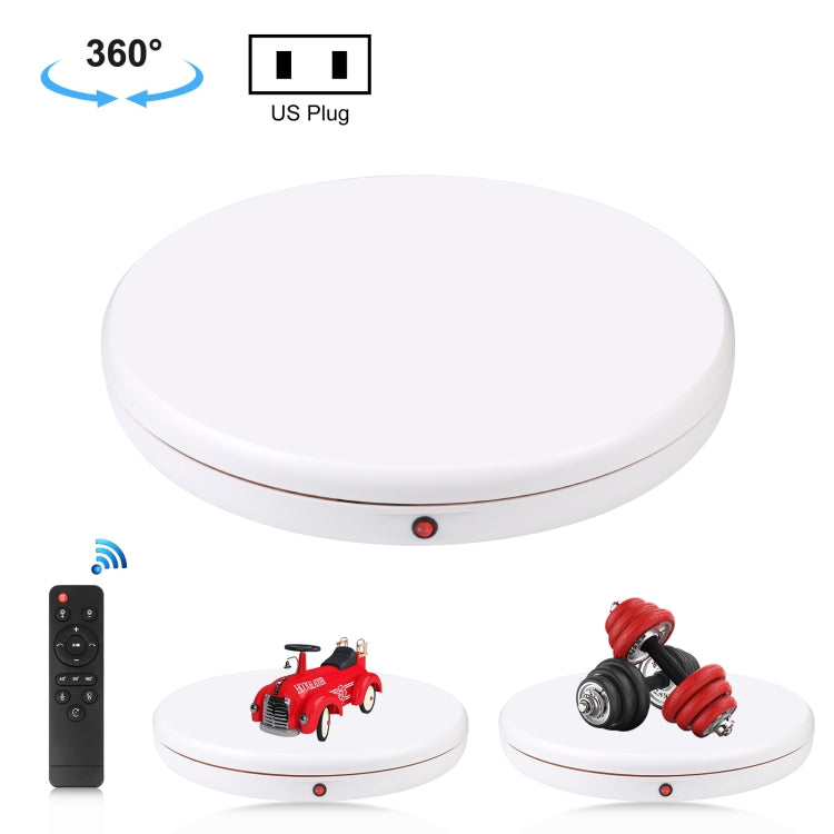 PULUZ 45cm Remote Control Adjusting Speed Rotating Turntable Display Stand, White, Load 100kg