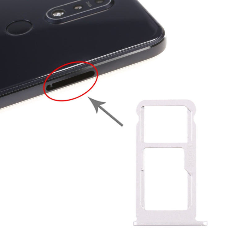 SIM Card Tray + SIM Card Tray / Micro SD Card Tray for Nokia 7.1 / TA-1100 TA-1096 TA-1095 TA-1085 TA-1097, For Nokia 7.1