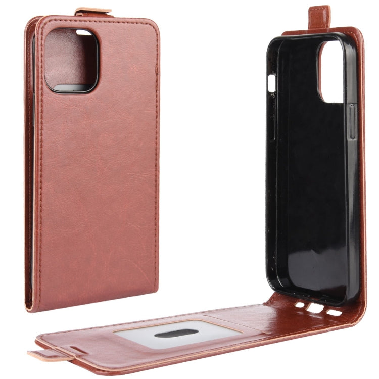 For iPhone 12 6.1 inch R64 Texture Single Vertical Flip Leather Protective Case with Card Slots & Photo Frame, For iPhone 12 / 12 Pro