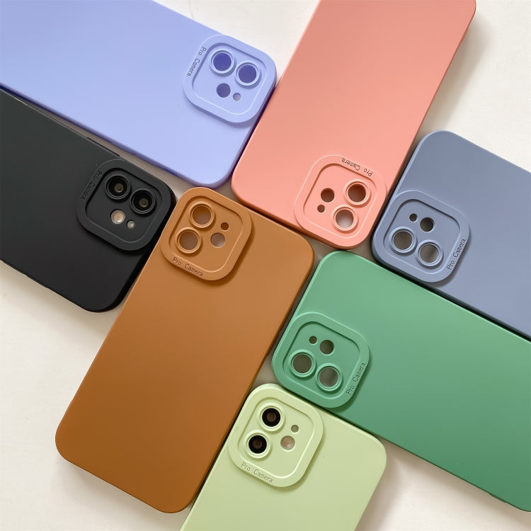 Straight-Edge Solid Color Liquid Silicone Shockproof Full Coverage Protective Case, For iPhone 11 Pro Max, For iPhone 12 Pro Max, For iPhone 11