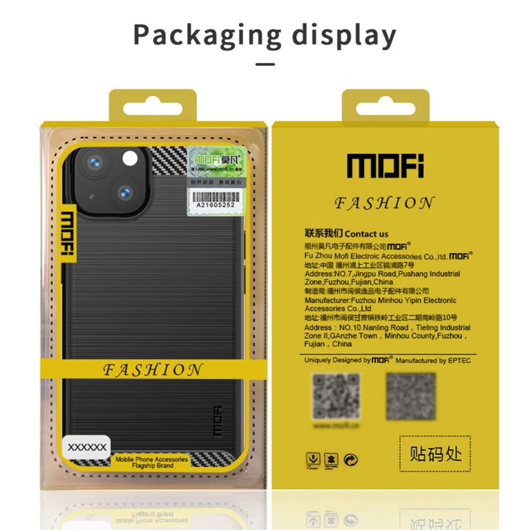 MOFI Gentleness Series Brushed Texture Carbon Fiber Soft TPU Case, For iPhone 13 mini, For iPhone 13, For iPhone 13 Pro, For iPhone 13 Pro Max