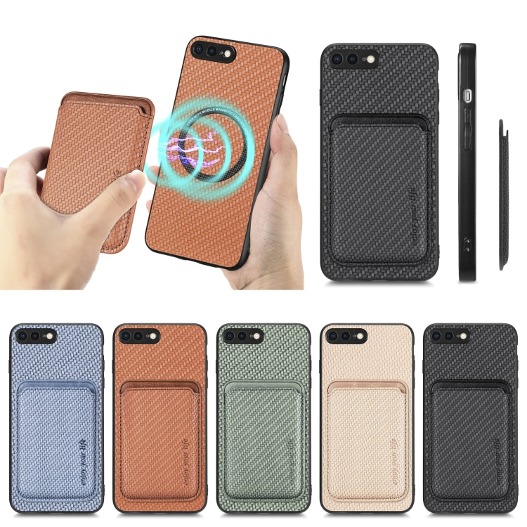 Carbon Fiber Leather Card Magsafe Magnetic Phone Case, For iPhone SE 2022 / 2020 / 7 / 8, For iPhone X / XS, For iPhone XR, For iPhone XS Max