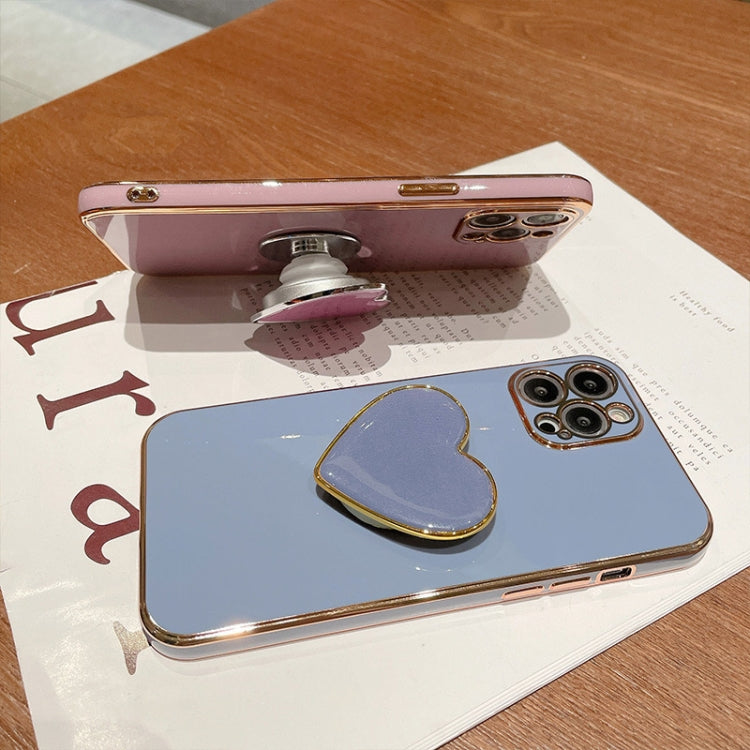 Electroplating Love Heart Holder TPU Phone Case, For iPhone 13 mini, For iPhone 12, For iPhone 12 Pro Max, For iPhone 12 Pro