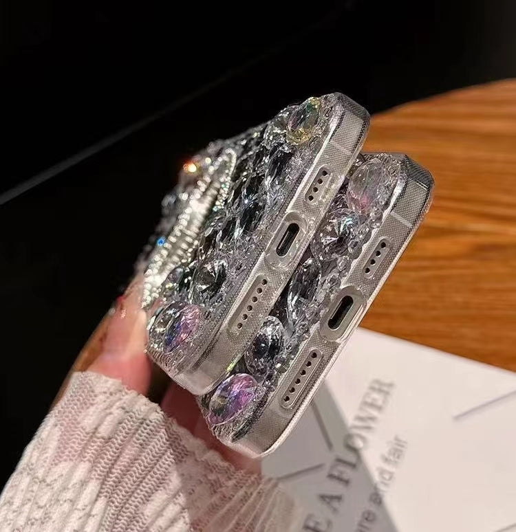 Mirror Handmade Bling Rhinestone PC Phone Case, For iPhone 12 Pro Max, For iPhone 12 Pro, For iPhone 12 mini, For iPhone 11 Pro Max, For iPhone 11, For iPhone 11 Pro