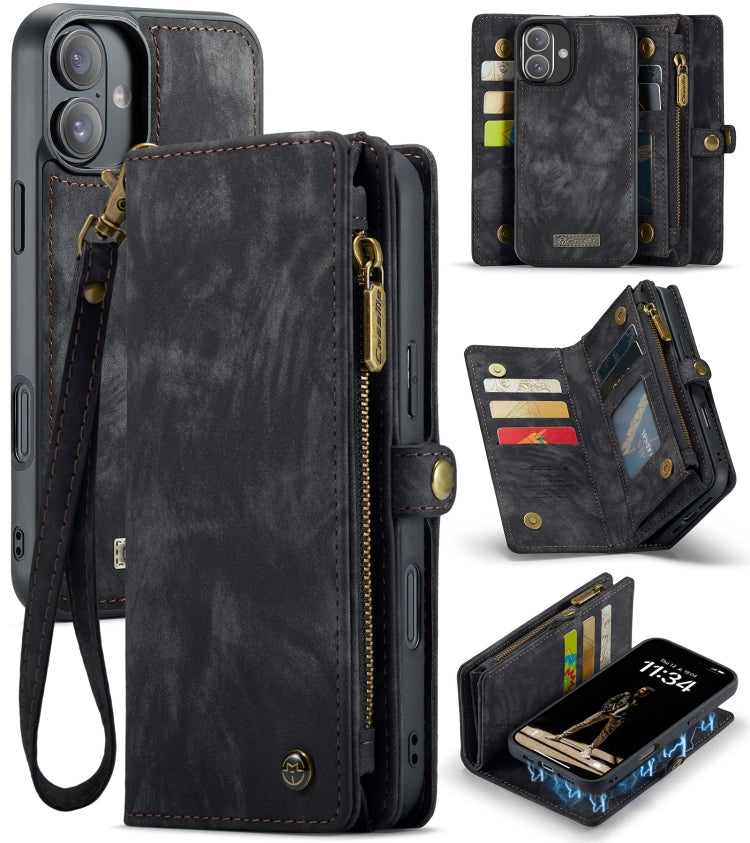 CaseMe 008 Detachable Multifunctional Leather Phone Case, For iPhone 16e, For iPhone 16 Pro Max, For iPhone 16 Pro, For iPhone 16 Plus