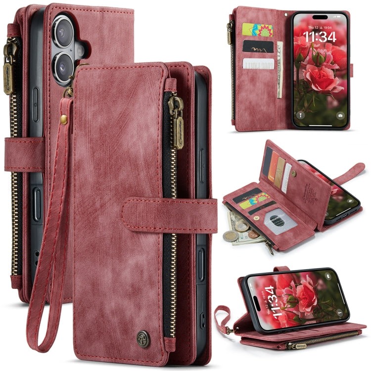 CaseMe C30 Card Slots Zipper Wallet Leather Phone Case, For iPhone 17 Pro Max, For iPhone 17 Pro, For iPhone 17, For iPhone Air, For iPhone 16e, For iPhone 16 Pro Max