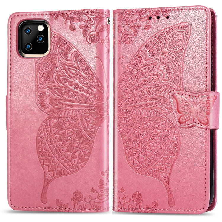 Butterfly Love Flowers Embossing Horizontal Flip Leather Case For iPhone XIR (2019) with Holder & Card Slots & Wallet & Lanyard, For iPhone 11