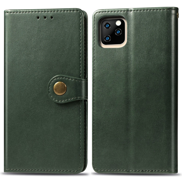 Retro Solid Color Leather Buckle Mobile Phone Protection Leather Case with Photo Frame & Card Slot & Wallet & Bracket Function for iPhone XIR(2019), For iPhone 11