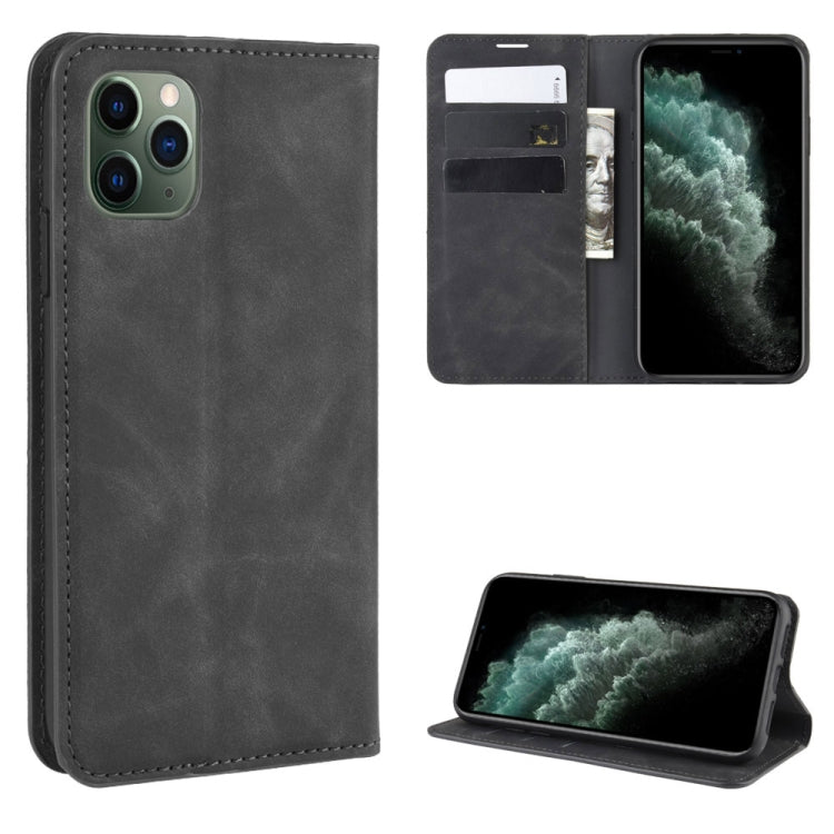 For iPhone 11 Pro Max Retro-skin Business Magnetic Suction Leather Case with Purse-Bracket-Chuck, For iPhone 11 Pro Max