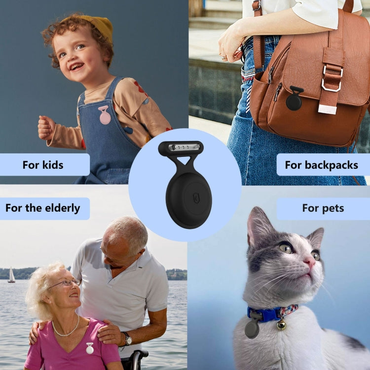 For AirTag Pin All Inclusive Life Waterproof Silicone Protective Case, Pin Black, Pin White, Pin Deep Blue