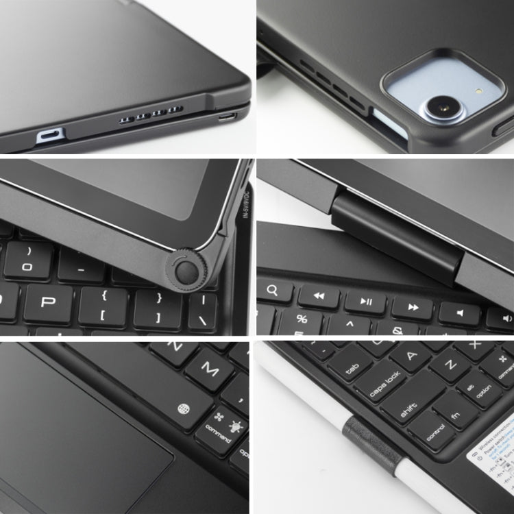 360 Degree Rotation Bluetooth Keyboard Case With Backlight For iPad Air 11 2024 / Air 5 / Air 4 10.9 / Pro 11 2022 2021 2020 2018, For iPad Air 11 2024 / Air 5 / Air 4 10.9 / Pro 11, For iPad Air 11 / Air 10.9 / Pro 11