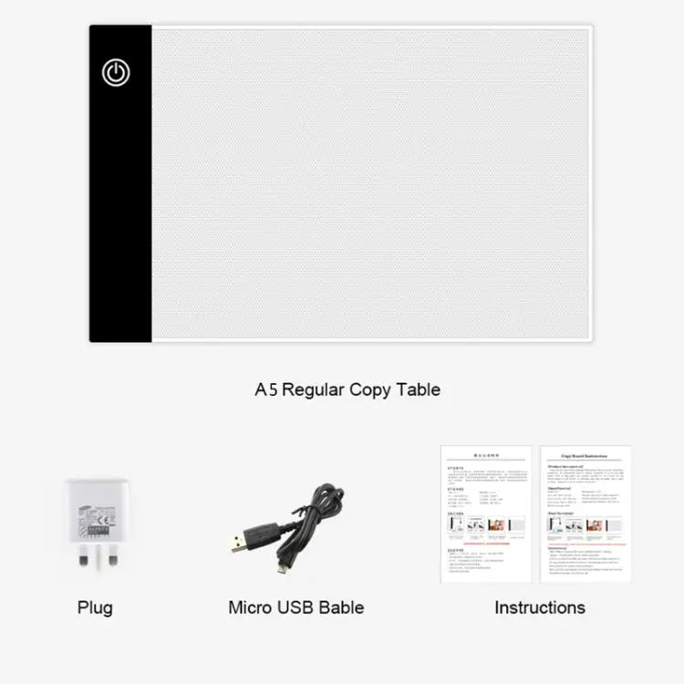 A5 Size Ultra-thin USB Three Level of Brightness Dimmable Acrylic Copy Boards Anime Sketch Drawing Sketchpad with USB