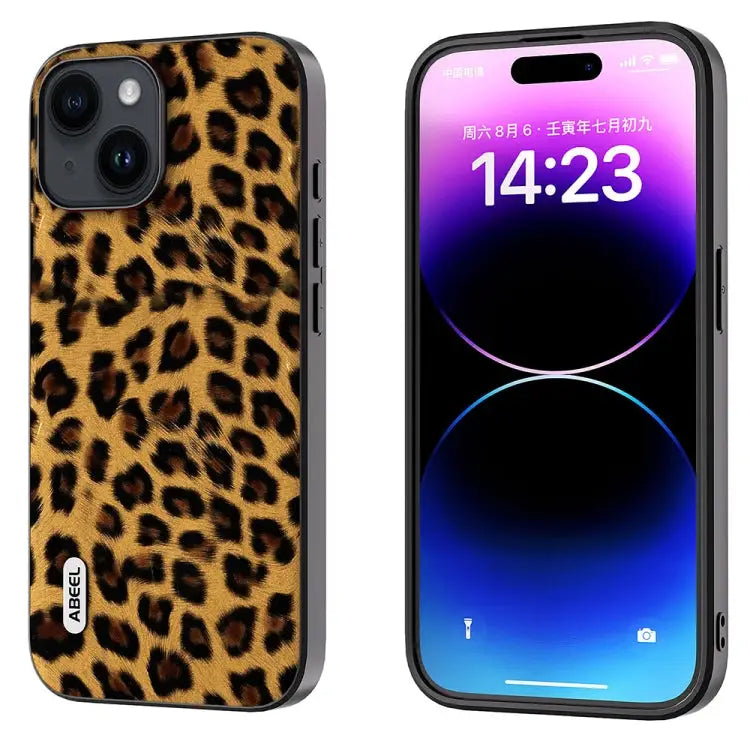 ABEEL Black Edge Leopard Phone Case For iPhone 15 Pro Max For iPhone 15 Pro For iPhone 15 Plus For iPhone 15 For iPhone