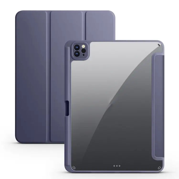Acrylic 3-folding Smart Leather Tablet Case For iPad 9.7 2018/2017 For iPad 10.2 2021/2020/2019 For iPad Air