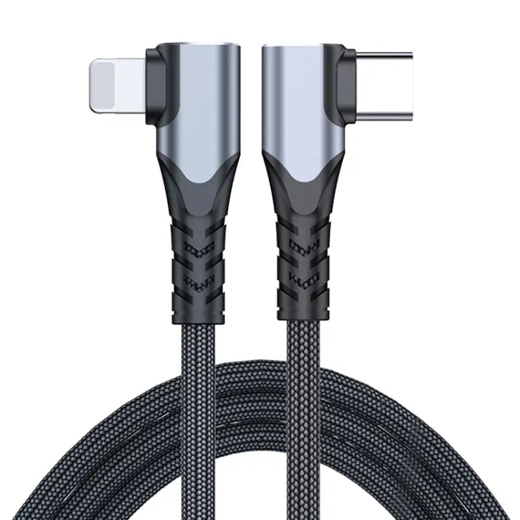 ADC-009 20W USB-C/Type-C to 8 Pin Double Elbow Data Cable 0.4m 1m 2m - 2m - Apple Accessories