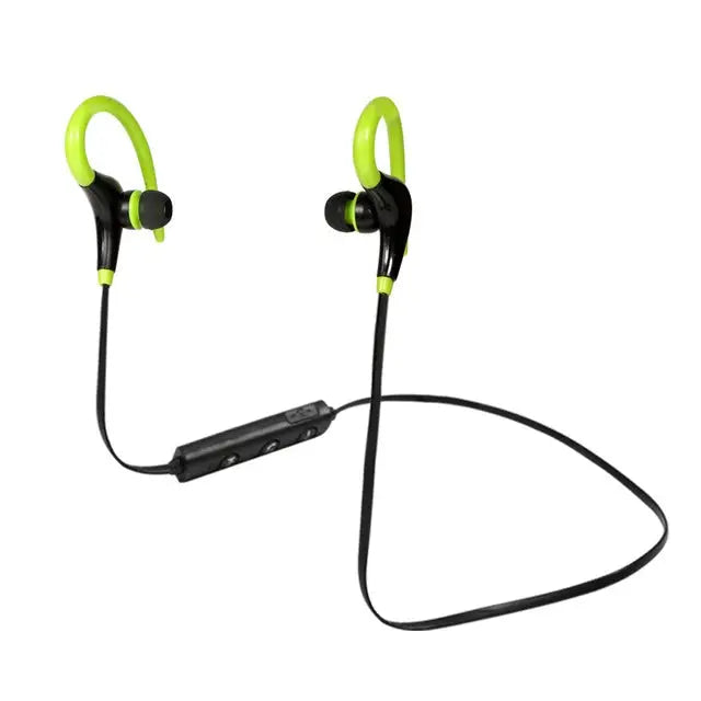 AiWei BT-01 Wireless Bluetooth Earphone with Microphone Hook Sports Earphone - Green