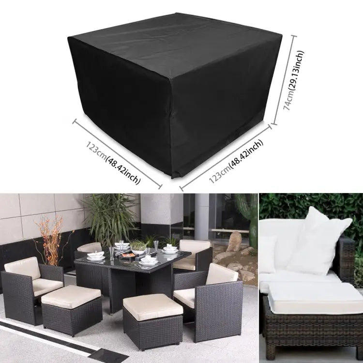 Anti-UV Waterproof Dust-proof 210D Oxford Cloth Folding Table Chairs Protective Cover Outdoor Furniture Set Cover Size: