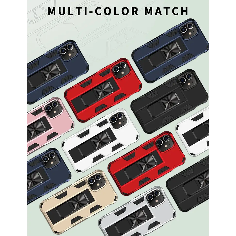 Armor Shockproof TPU + PC Magnetic Protective Case with Invisible Holder For iPhone 8 Plus & 7 Plus For iPhone SE 2022