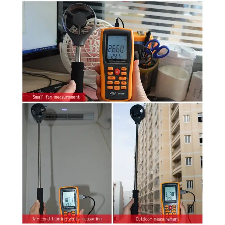 BENETECH GM8902+ LCD Display Digital Digital Anemometer Air Flow Wind Speed Scale Meter - GM8902+