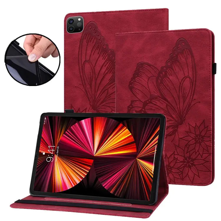 Big Butterfly Embossed Smart Leather Tablet Case For iPad Pro 11 2022 / 2021&2020 / Air 2020 / 11 2024 - For iPad Pro