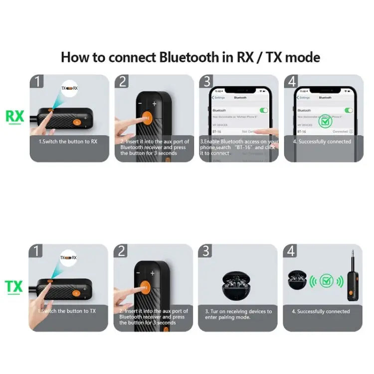 Bluetooth 5.2 Car Receiver TV Computer Transmitter BT16 - BT16 - Apple Accessories