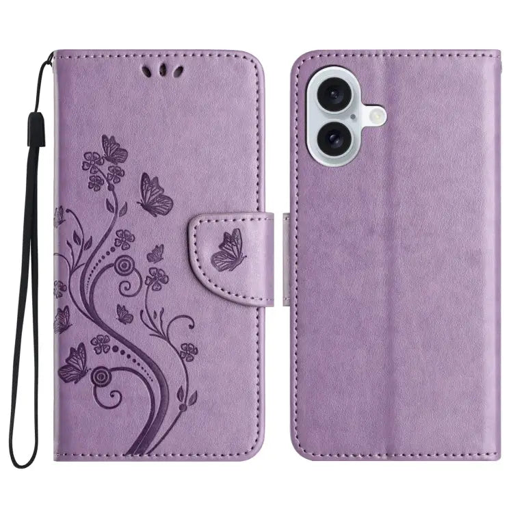 Butterfly Flower Pattern Flip Leather Phone Case For iPhone 15 Pro For iPhone 15 Plus For iPhone 15 - For iPhone 16